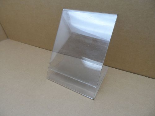 Lot of 10 acrylic standalone slanted counter top sign holder 7 1/2x5 1/2 for sale