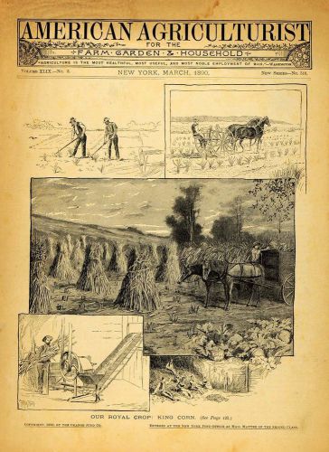 1890 Cover American Agriculturist Farming Machine Antique Horse Plow AAG1