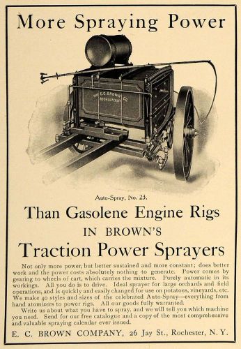 1906 ad e.c. brown auto-spray no.23 traction sprayers - original advertising cl8 for sale