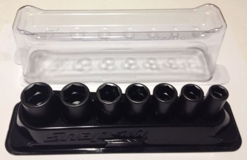 Snap on 7 pc metric semi-deep impact socket set 207imfms 3/8 dr. w/magnetic tray for sale