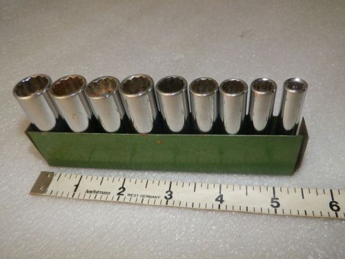 12 pc sk tools deep well socket set 1/4&#034; dr metric 14 mm down to 6 mm 12 pt  usa for sale