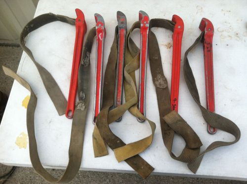 Lot of 6 heavy duty  ridgid no. 5 aluminum strap  pipe wrenches for sale