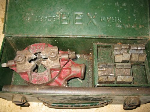 Vintage antique rex pipe threading set with ratchet handle 1/2&#034; 3/4&#034; 1&#034; dies for sale