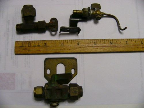 3  Brass Valve Fittings Hit n Miss Steam Gas Engine Motor Barb Compression Flare