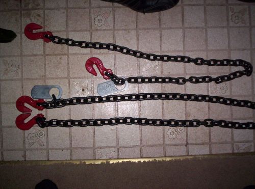 3/8 and 9/32 heavy duty chains with hooks.