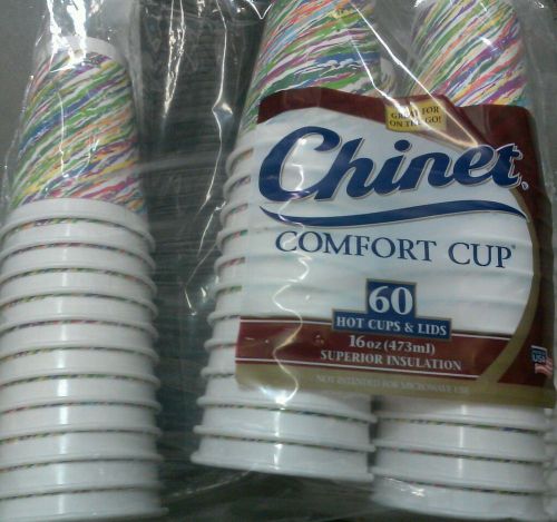 Chinet comfort cup - 60 hot cups &amp; lids  16 oz  - value pack - on sale for sale