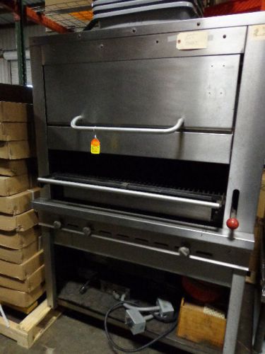 MONTAGUE C45 OVERFIRED BROILER w/WARMING OVEN ON TOP AND A STAND