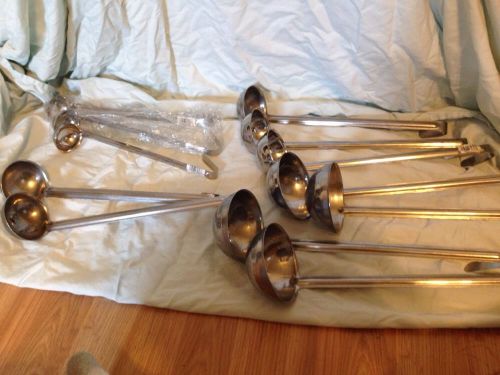 (12) stainless steel ladles. 1, 3, 4, 8. long handled dipper for sale