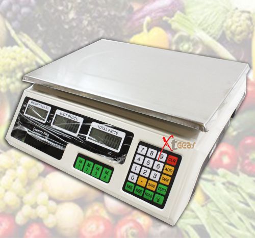 66LB 30KG  FRONT AND BACK DIGITAL PRICE DELI FOOD MEAT COMPUTING SCALE