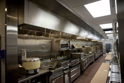 8 ft restaurant hood system with exhaust &amp; supply fans for sale