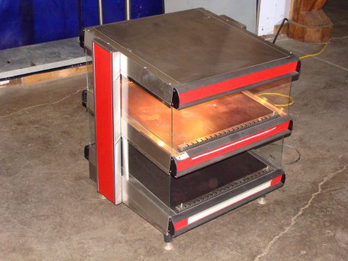 &#034; APW WYOTT &#034; VERY NICE DOUBLE STACK LIGHTED PIZZA / FOOD WARMER DISPLAY CASE