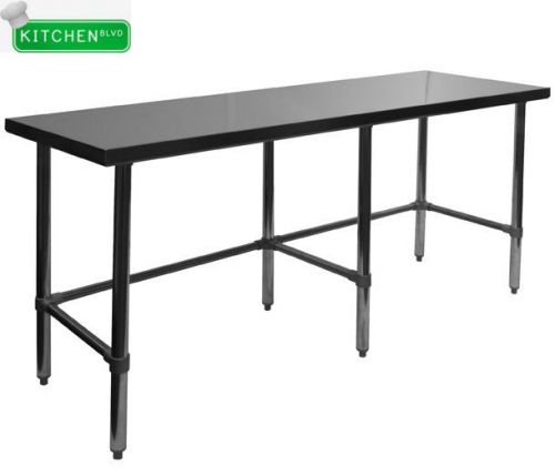 Open Base Flat Top Work Table All Stainless Steel 30&#034;x96&#034;