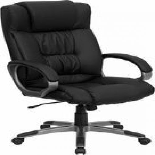 Flash Furniture BT-9002H-BK-GG High Back Black Leather Executive Office Chair