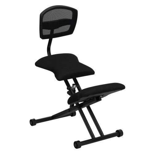 Flash Furniture WL-3440-GG Ergonomic Kneeling Chair with Black Mesh Back and Fab