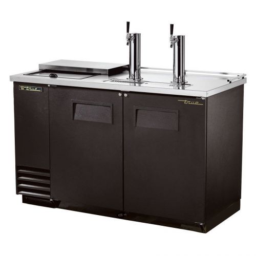 True TDD-2CT 59&#034; Two Keg Club Top Beer Dispenser with Two Taps