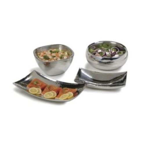NEW Carlisle 609211 Stainless Steel Square Bowl with Hammered Finish  3.5 qt Cap