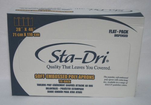 Sta-Dri Disposable Soft Embossed Poly Aprons 28&#034; x 46&#034; Blue Case of 100 2PE1BV