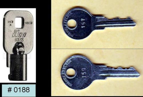 Vendstar 3000 machines Back door (coin) key # 188 and top lid keys # 157, #159