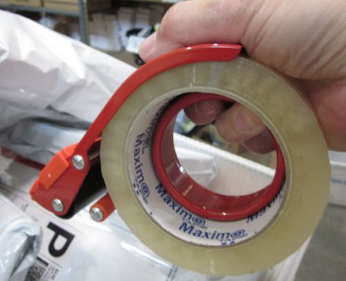 Combo deal: 1 roll mailing packing tape and reusable metal dispenser, 2&#034;x110yd for sale