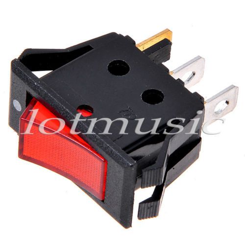 Rocker switch 2 pin spst on-off 250v/15a ac illuminated lamp 13mm for sale