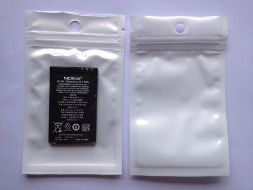 8*13cm white Plastic zipper bag Zip lock bag film PP bag Polybag Package 100pcs