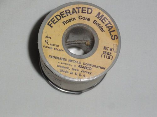 .090 lead-tin alloy solder made by federated metals - 16oz - never used for sale