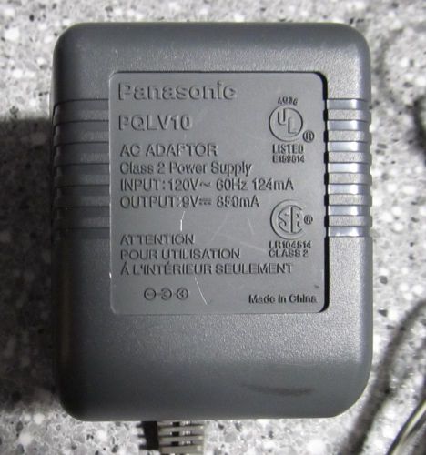 Panasonic AC Class 2 Power Adaptor PQLV10 9V to 850mA 120V to 60Hz 124mA