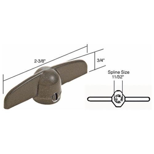 Bronze T-Crank Window Handle With 11/32&#034; Spline Size for Truth H3802