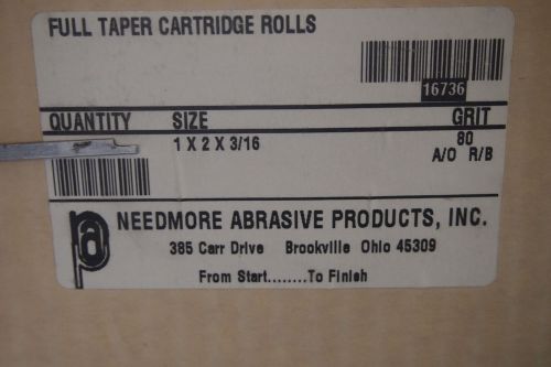 Needmore Abrasives 1&#034; x 2&#034; x 3/16 Full Taper Cartridge Rolls 80 RB A/O 25-PCS