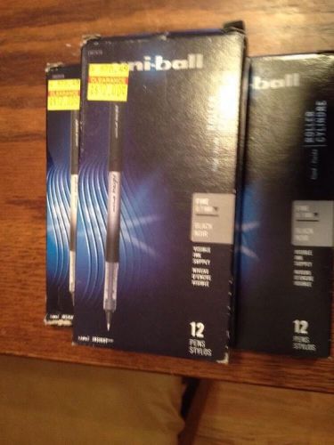 1802658 Uni-Ball Insight - 36 Black Rollerball Pens (3 Boxes)