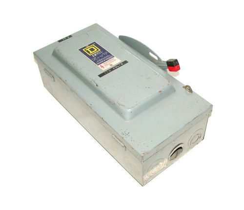 SQUARE D 60 AMP FUSIBLE SAFETY SWITCH DISCONNECT 240 VAC MODEL H-322