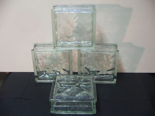 VINTAGE ARCHITECTURAL GLASS WINDOW BLOCKS 7 3/4&#034; X 7 3/4&#034; X 3&#034; WAVY LOOK