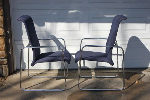 PAIR of Herman Miller Peter Protzman High Back Office/Lounge Chairs Chrome