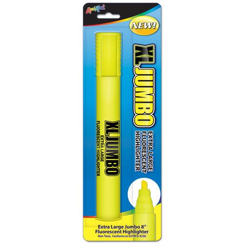 Extra Large Jumbo Fluorescent Highlighter 8&#034; Bright Bold Yellow School XL NEW!!