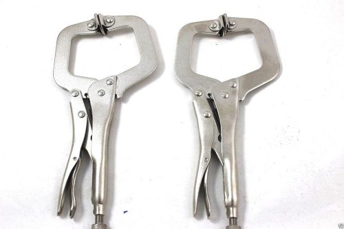 2 PACK 11&#034; VISE GRIPS LOCKING C CLAMP PLIERS w/FLEX PADS