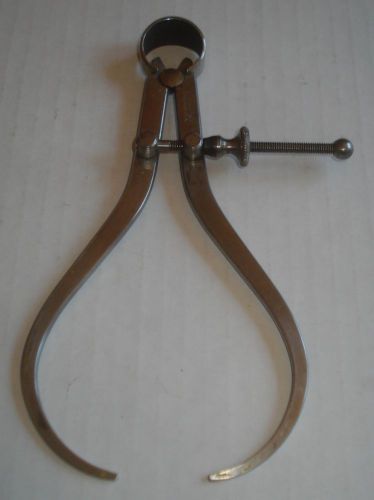 Vintage starrett 5 in spring-type outside calipers w/ flat legs and solid nut for sale