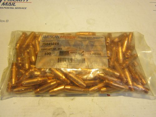 100 New .045&#034; Mig Welding Tips  Copper Contact Tip Made In USA