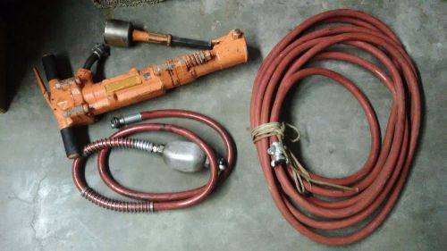 American pneumatic tool apt 190 jack hammer brunner &amp; lay with hoses &amp; bit works for sale