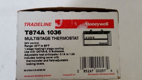 NEW HONEYWELL MULTISTAGE THERMOSTAT 24V T874A 1036