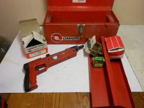 OMARK 823 POWDER ACTUATED 22 CAL TOOL CONCRETE NAILER W CASE,NAILS, SHOT