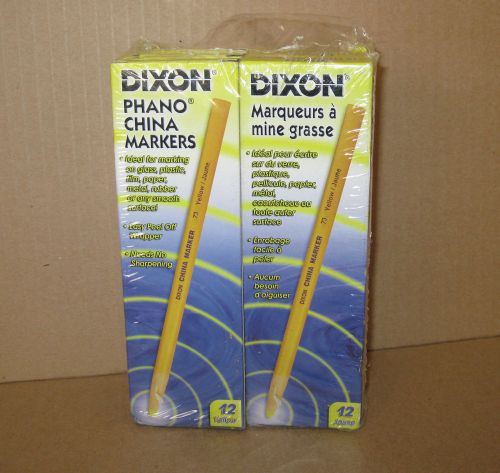 6 x 12 = 72 Dixon Phano Peel-Off China Marker Pencils  Yellow #00073