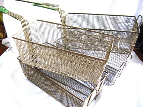 (4) 17&#034; x 9&#034; x 6&#034; deep Fry RestaurantStainless Steel Basket Commercial Frying