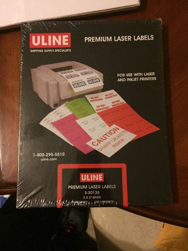 Uline Premium Laser Labels S-20135 3 X 3&#034; White