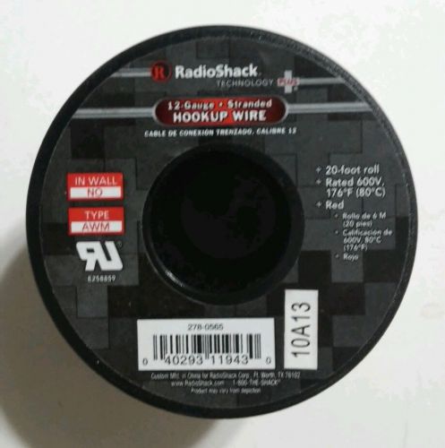 NEW Authentic RADIOSHACK 278-0566 12 GAUGE Stranded Hookup Wire 20ft roll black