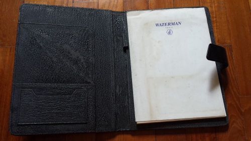 Vintage Waterman Paris Black Leather Writing Pad Case
