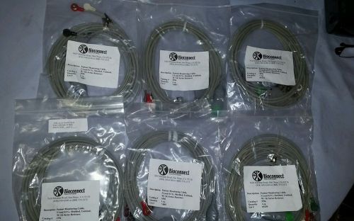 Lot of (6) - 5 lead ECG EKG cable wires to patient monitor accessories -
							
							show original title