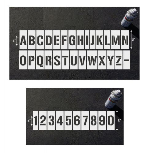 4&#034; Alphabet Letter &amp; Numbers Stencil Set A-Z, for parking lot, wall &amp; Address