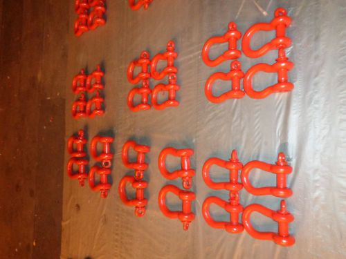 Lot of 24 pcs lifting  shackles 25 ton - 17 ton crosby rigging strap chain hoist for sale