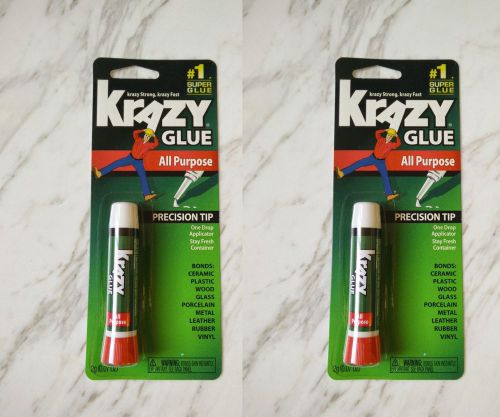 2 Packs Krazy Glue ORIGINAL Super Strong Fast All Purpose Precision Tip INSTANT