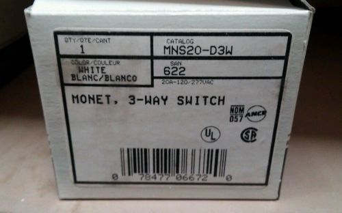 Leviton MNS20-D3W 20 Amp Monet Rocker Switch - White